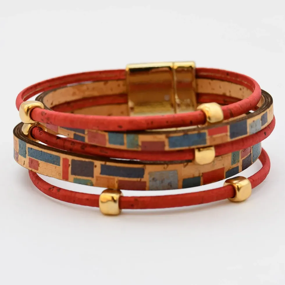 Bracelet en liège 4 lanières