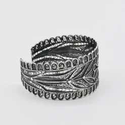 Bracelet manchette en argent oxydé