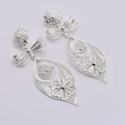 Brincos À Princesa I Boucles d'oreille en argent - 9cm