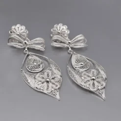 Brincos À Princesa I Boucles d'oreille en argent - 9cm