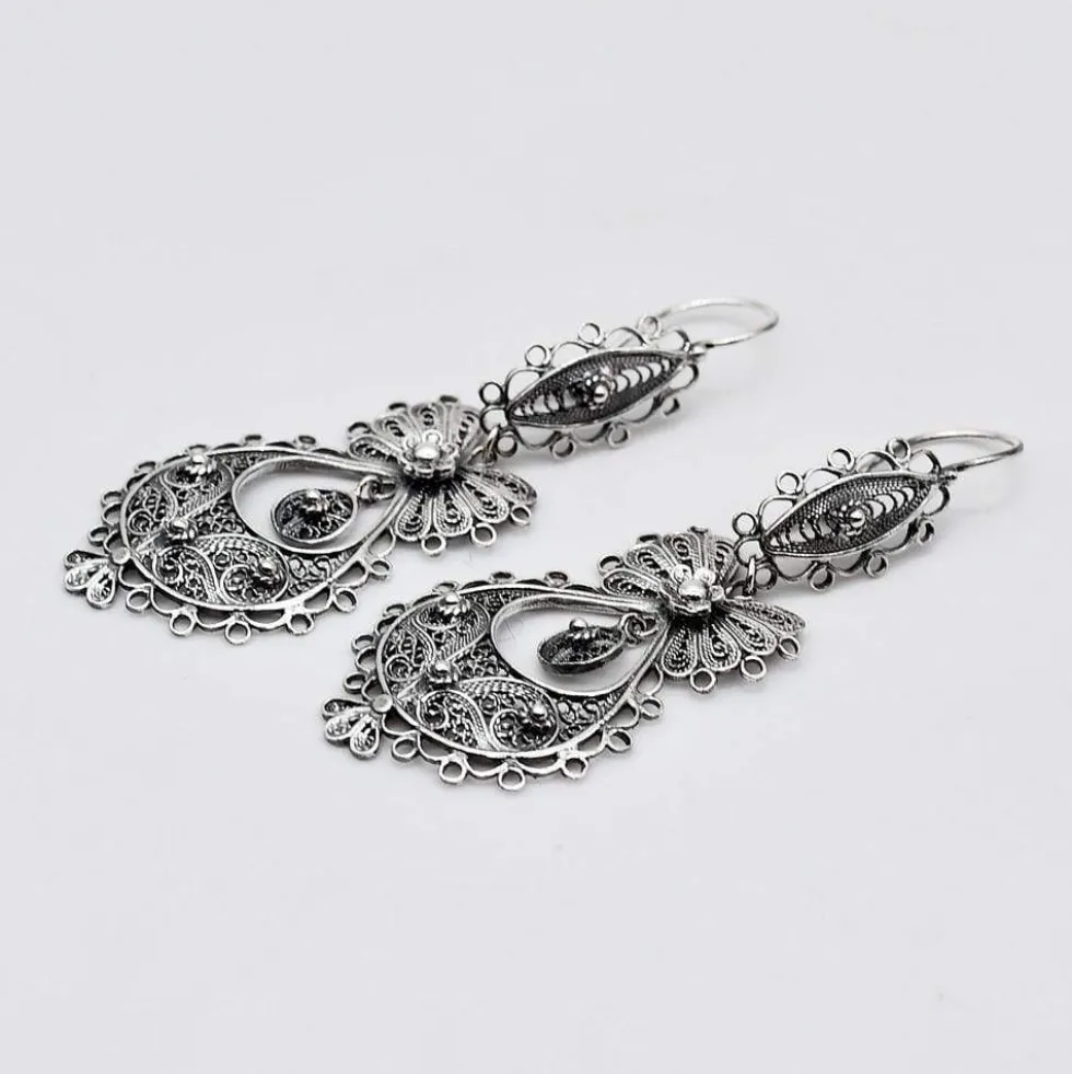 Brincos À Princesa I Boucles d'oreille en argent - 5.5cm
