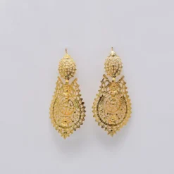 Brincos À Rainha I Boucles d'oreille en argent doré - 6.5cm
