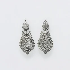 Brincos À Rainha I Boucles d'oreille en argent - 6.5cm
