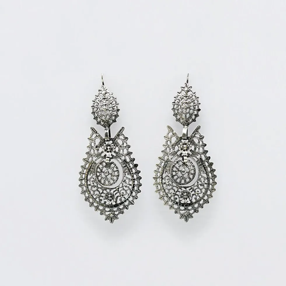 Brincos À Rainha I Boucles d'oreille en argent - 6.5cm