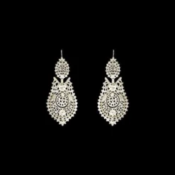 Brincos À Rainha I Boucles d'oreille en argent - 6.5cm