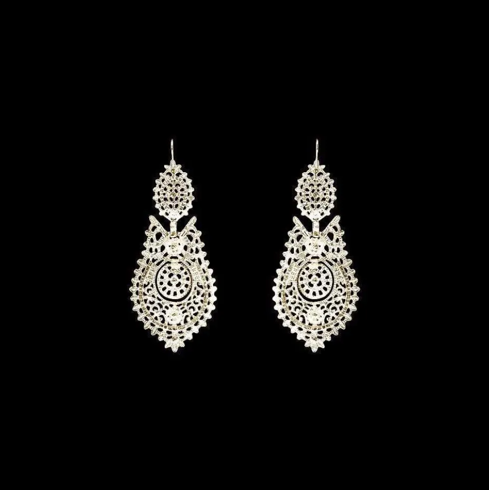 Brincos À Rainha I Boucles d'oreille en argent - 6.5cm