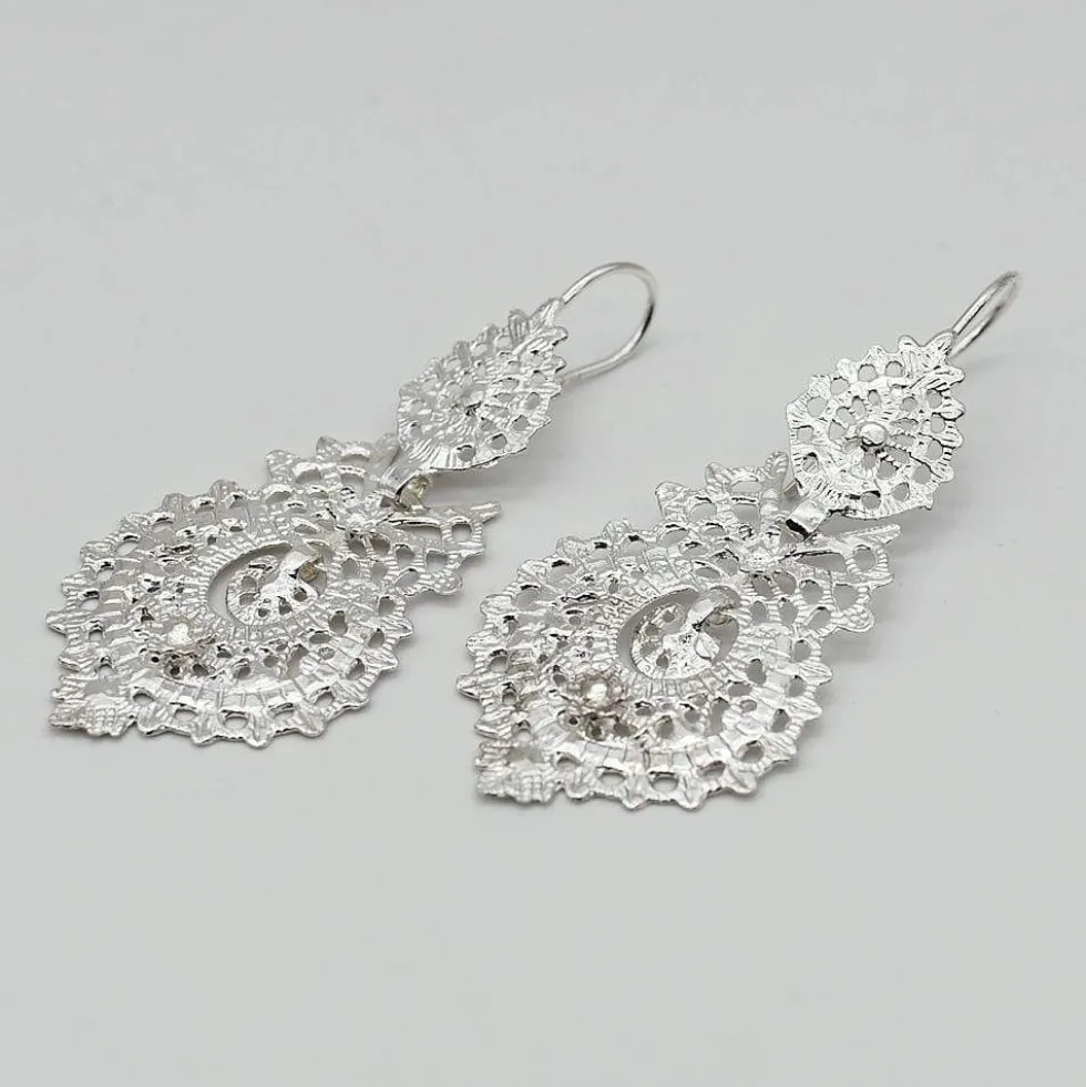 Brincos À Rainha I Boucles d'oreille en argent - 4.5cm