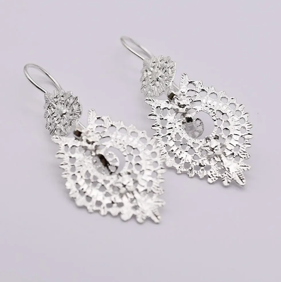 Brincos À Rainha I Boucles d'oreille en argent - 3.5cm