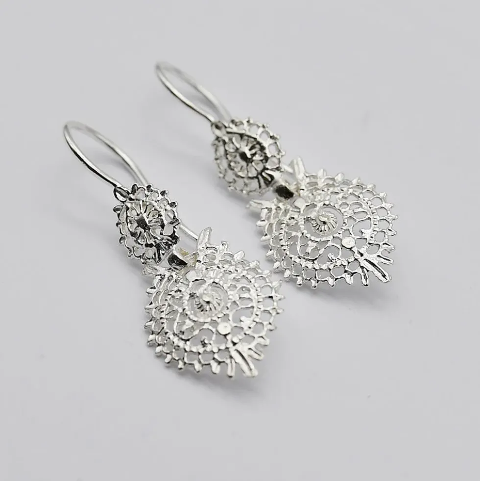 Brincos À Rainha I Boucles d'oreille en argent - 2.5cm