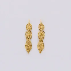 Brincos À Rei I Boucles d'oreille en argent doré - 6cm