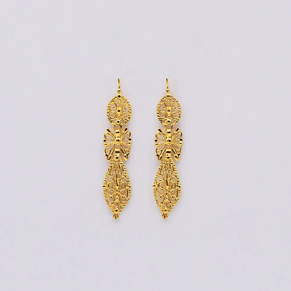 Brincos À Rei I Boucles d'oreille en argent doré - 6cm