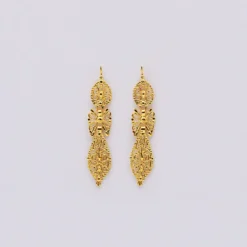 Brincos À Rei I Boucles d'oreille en argent doré - 6cm