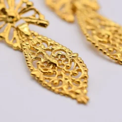 Brincos À Rei I Boucles d'oreille en argent doré - 6cm