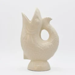 Carafe en céramique en forme de Poisson - Blanc cassé