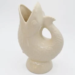 Carafe en céramique en forme de Poisson - Blanc cassé
