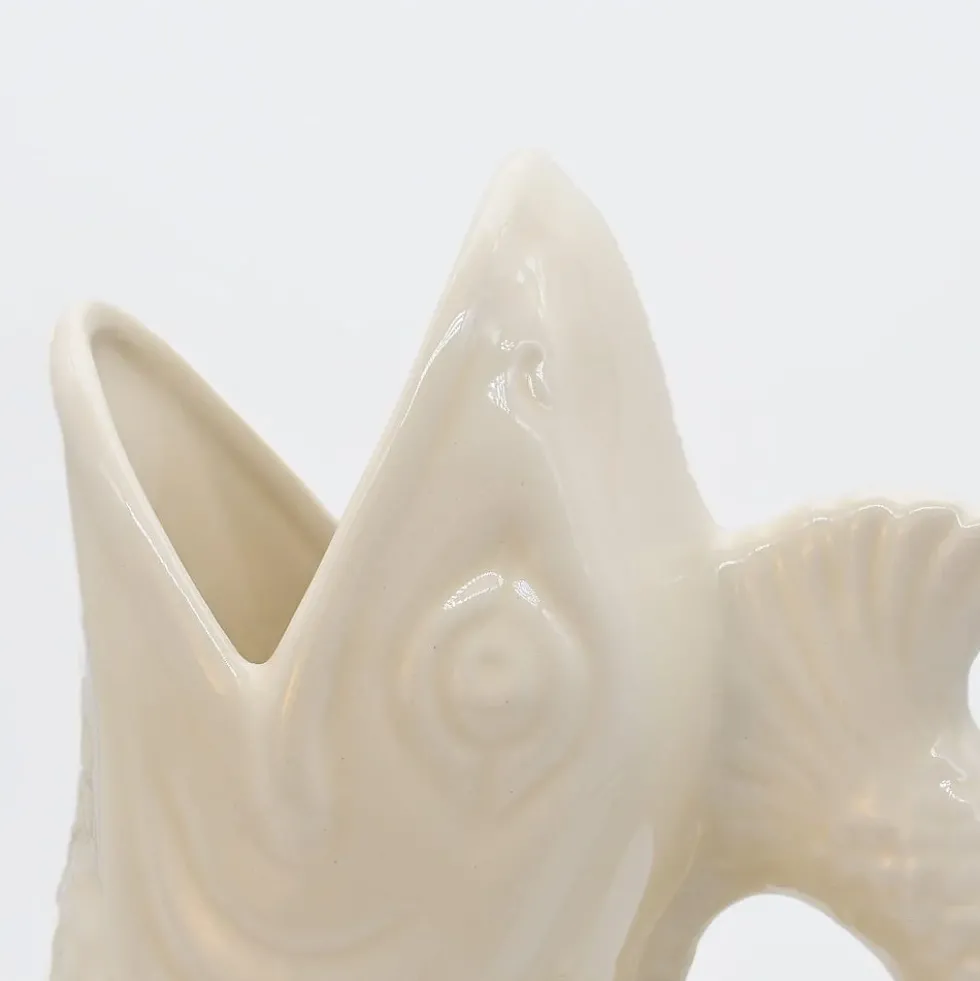 Carafe en céramique en forme de Poisson - Blanc cassé