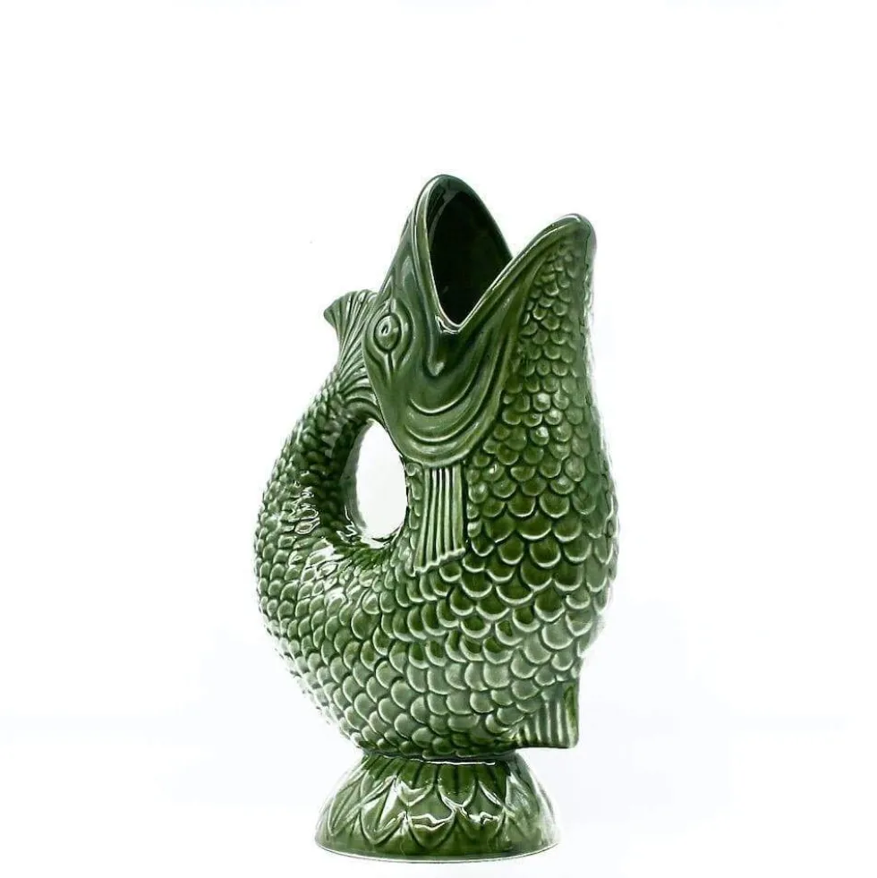 Carafe en céramique en forme de Poisson - Verte