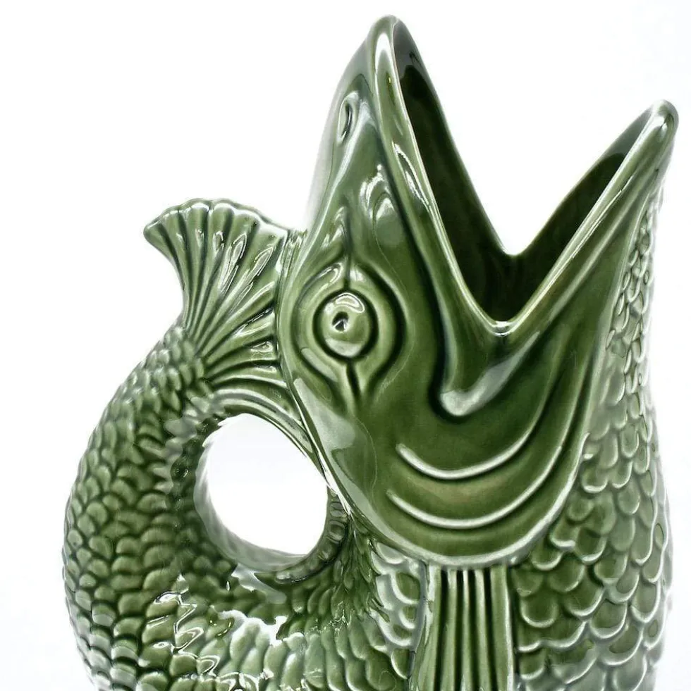 Carafe en céramique en forme de Poisson - Verte