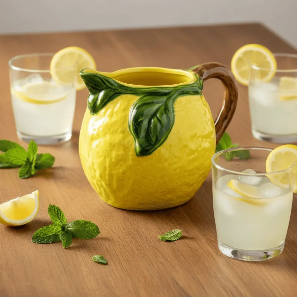 Carafe en céramique en forme de citron
