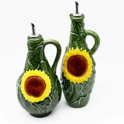 Carafe à huile en céramique en forme de Tournesol