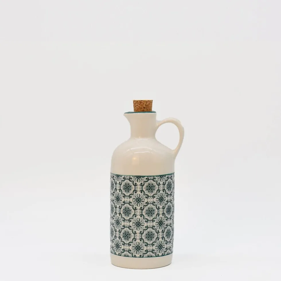 Carafe à huile en céramique "Padrão" - Verte