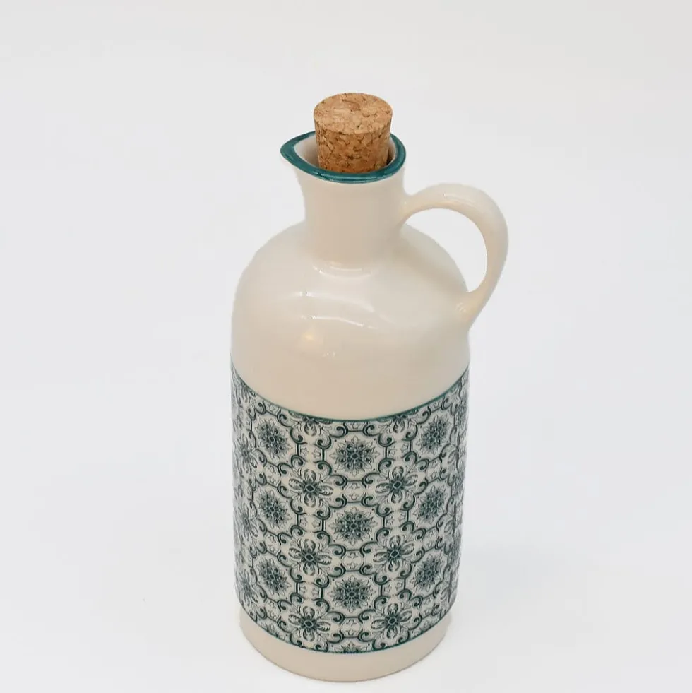 Carafe à huile en céramique "Padrão" - Verte
