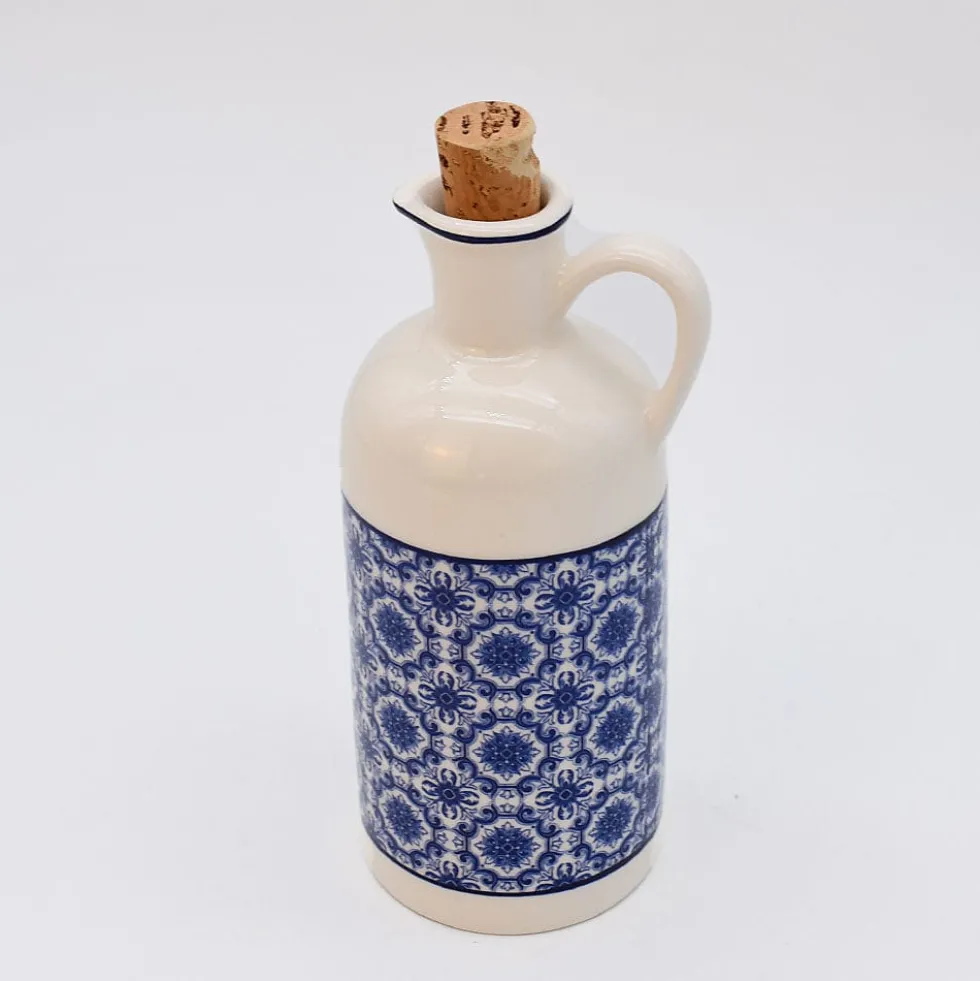 Carafe à huile en céramique "Padrão" - Bleu