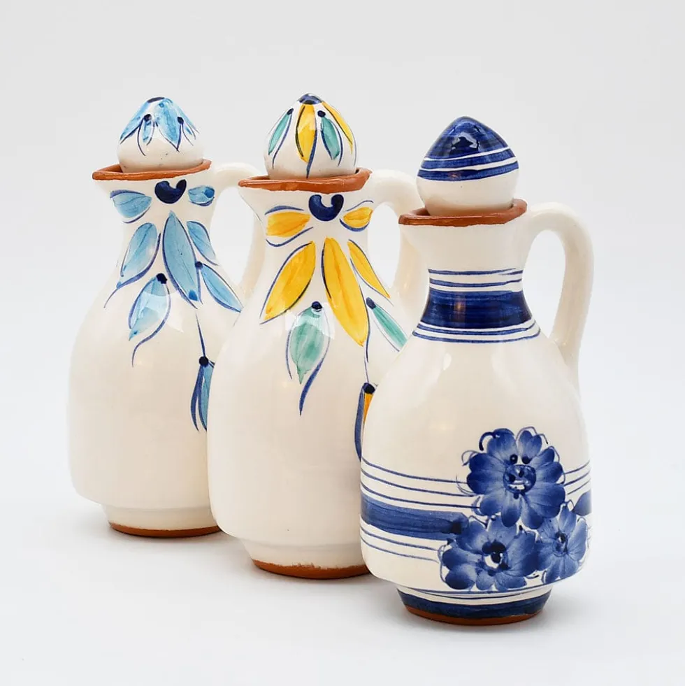 Carafe à huile en terre cuite- Turquoise
