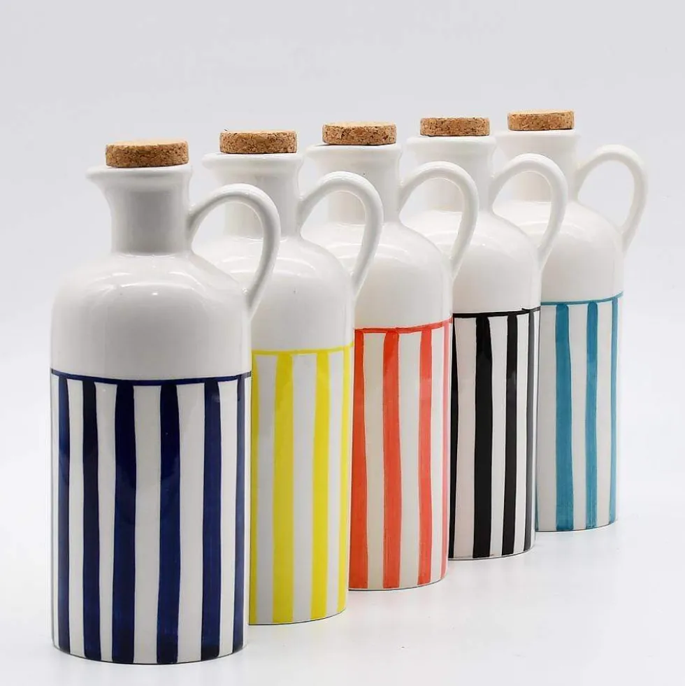 Carafe à huile rayée "Costa Nova Mar" 18cm - Rouge