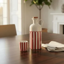Carafe à huile rayée