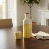 Carafe à huile rayée "Costa Nova Mar" 18cm - Jaune