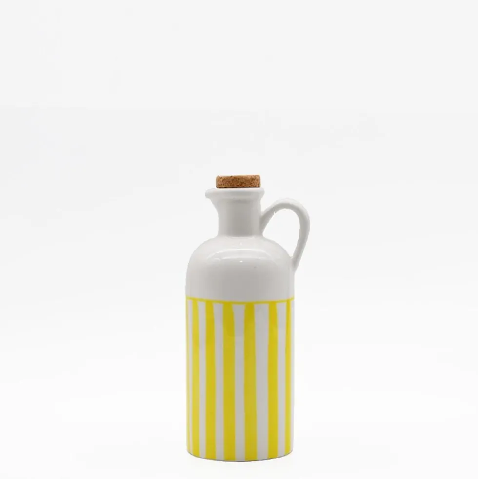 Carafe à huile rayée "Costa Nova Mar" 18cm - Jaune