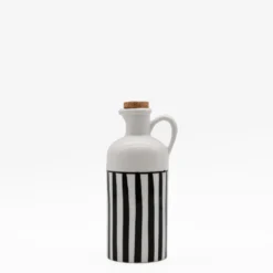 Carafe à huile rayée "Costa Nova Mar" 18cm - Noir