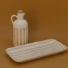 Carafe à huile rayée "Costa Nova Mar" 18cm - Moka