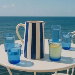 Carafe rayée "Costa Nova Mar" - Bleu