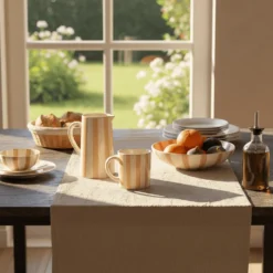 Carafe rayée "Costa Nova Mar" - Moka
