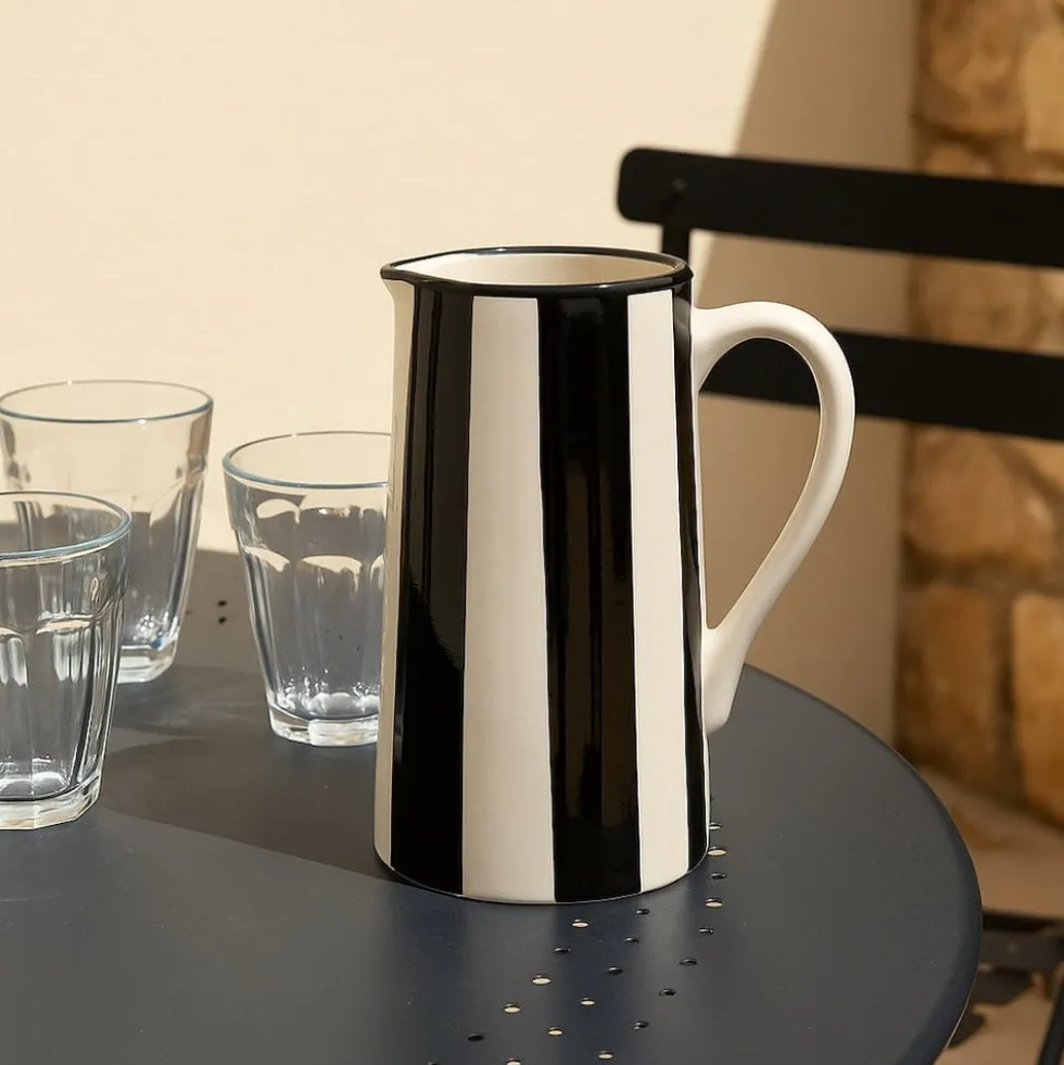 Carafe rayée "Costa Nova Mar" - Noir