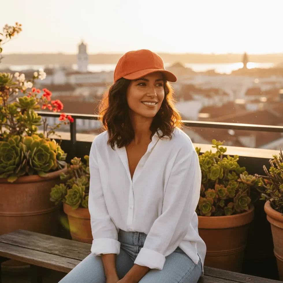 Casquette en lin - Orange