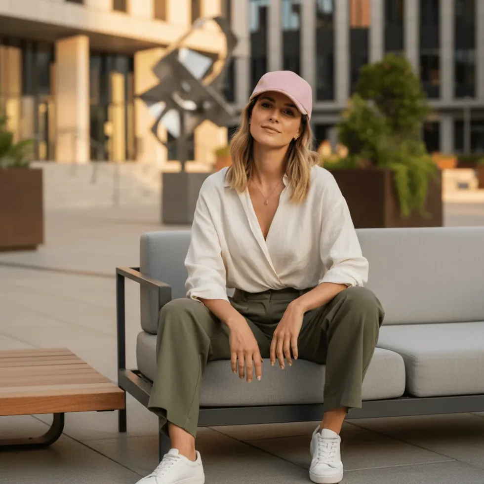 Casquette en lin - Rose