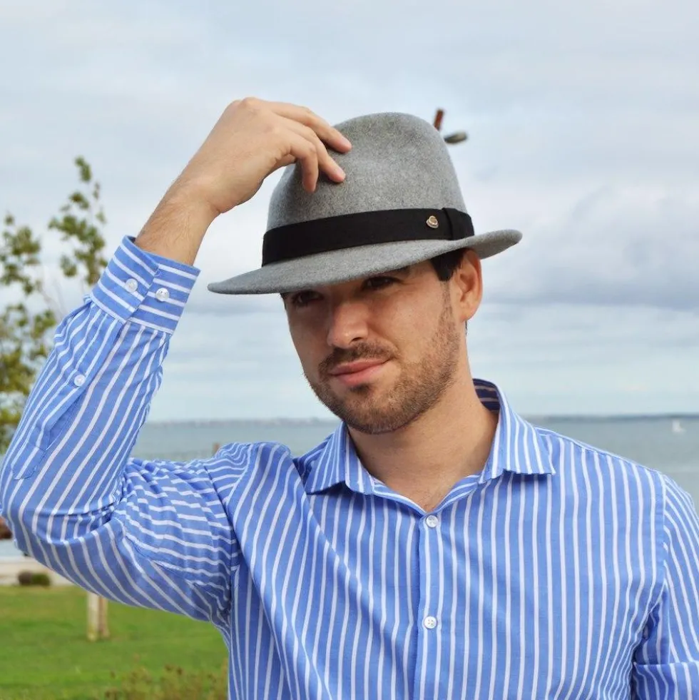 Chapeau en feutre Fedora - Gris