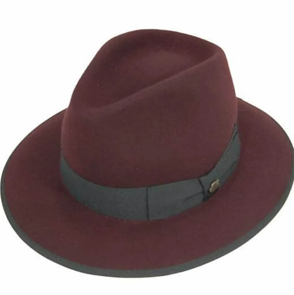 Chapeau en feutre Panama - Bordeaux
