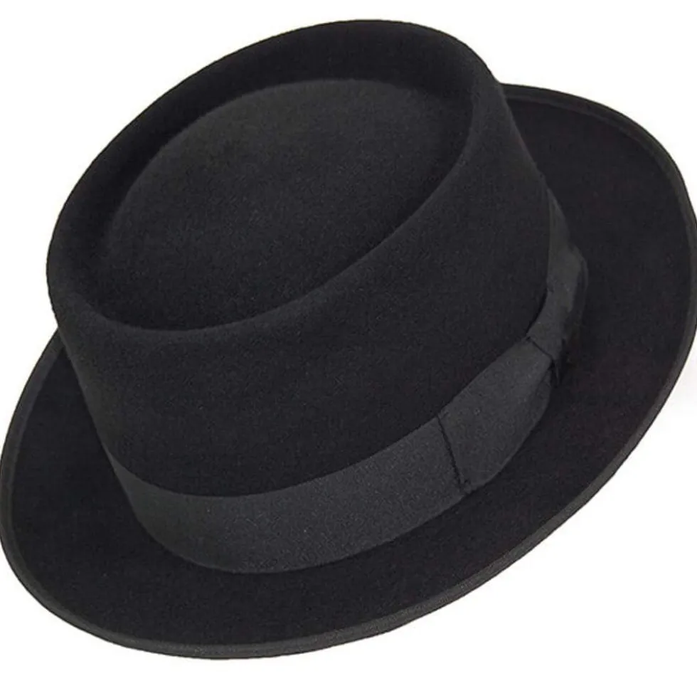 Chapeau en feutre Porkpie - Noir