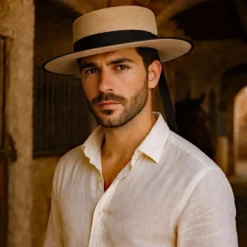 Chapeau traditionnel de Toreiro portugais - Sable
