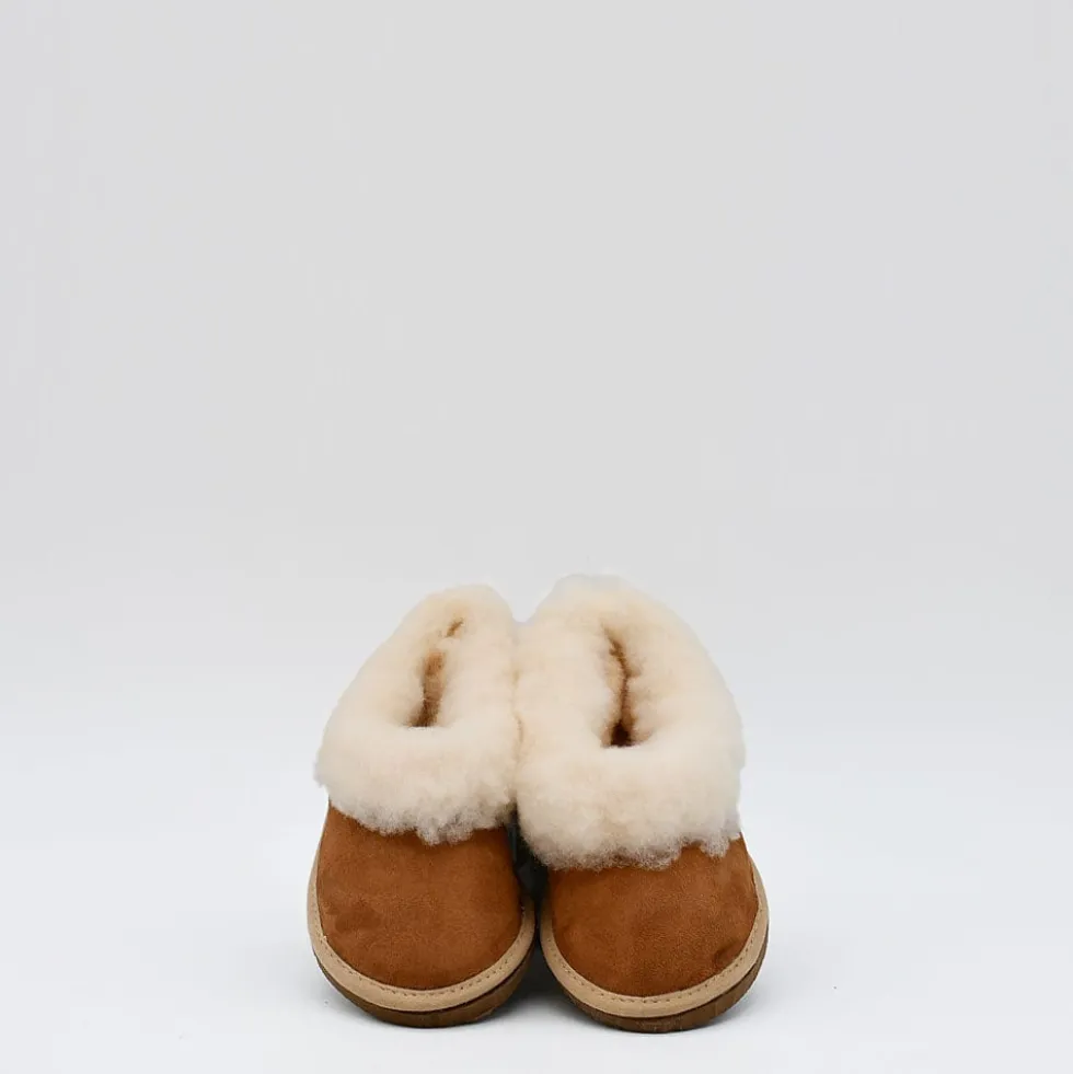 Chaussons enfants en peau de mouton retournée