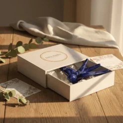 Coffret hirondelle stylisée - Bleu Cobalt