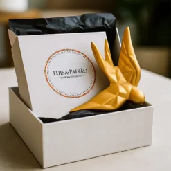 Coffret hirondelle stylisée - Doré