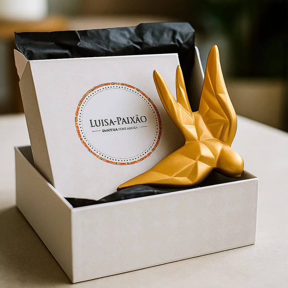 Coffret hirondelle stylisée - Doré