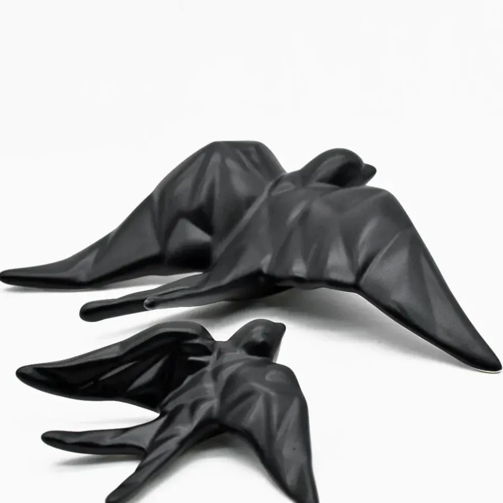 Coffret hirondelle stylisée - Noir mat