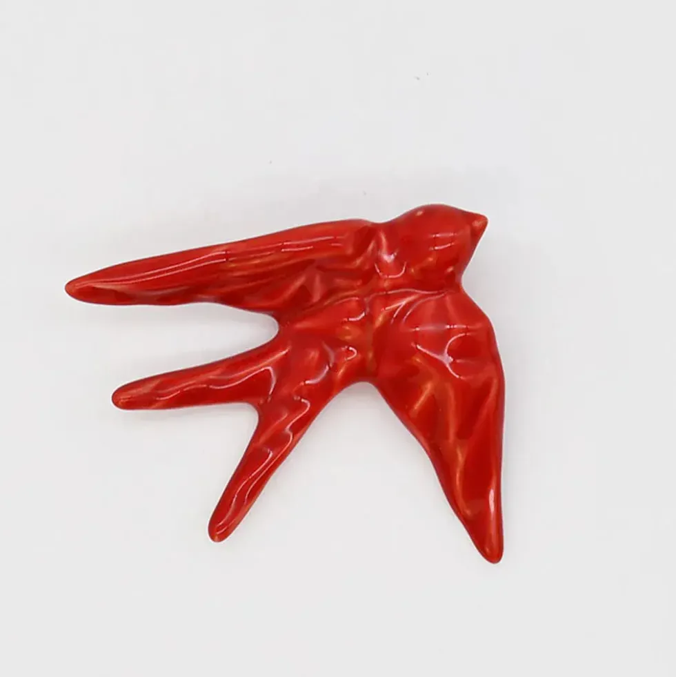 Coffret hirondelle stylisée - Rouge