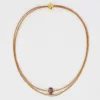 Collier en liège et perle - Rose